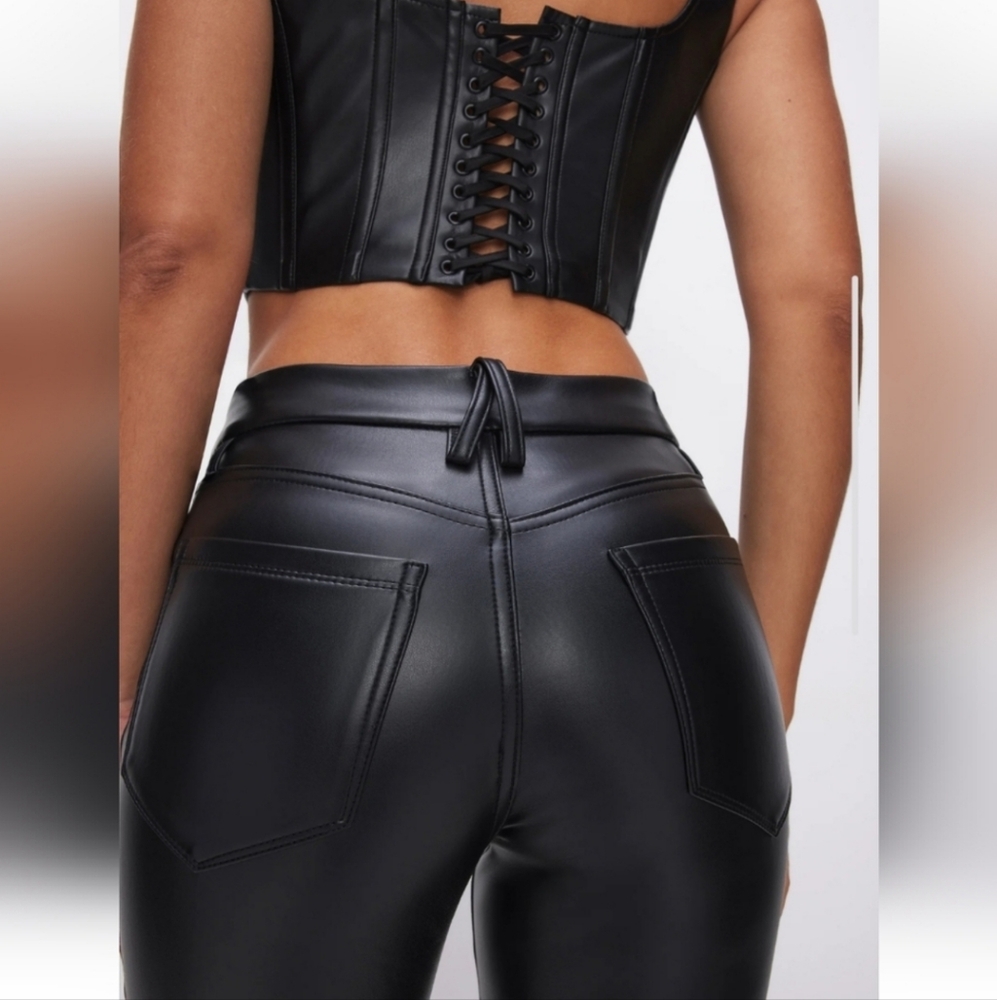 GOOD AMERICAN LEATHER PANTS NWT
